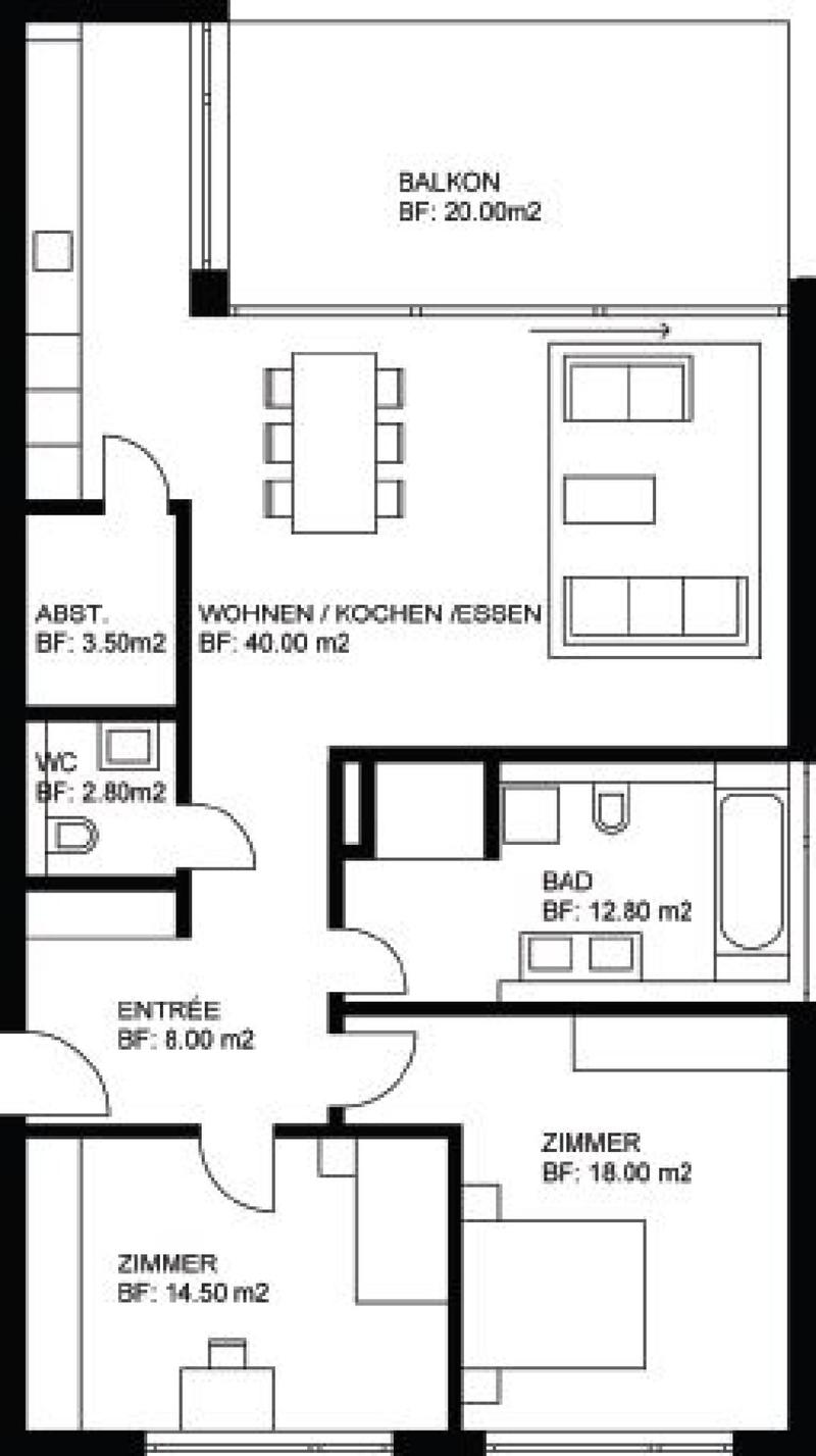 1.5 Zi.-Wohnung - modern & grosszügig 120m2! (8)