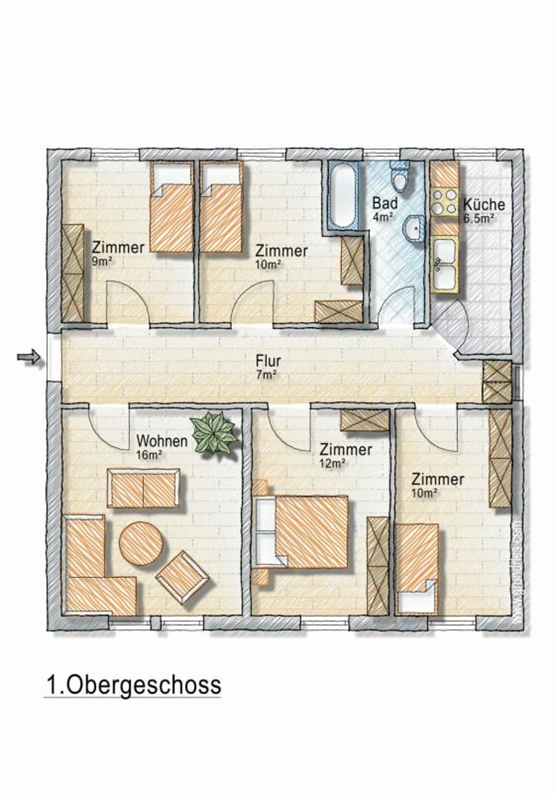 Helle 4-Zimmer Wohnung im 1. OG am Stadtrand von St.Gallen (9)