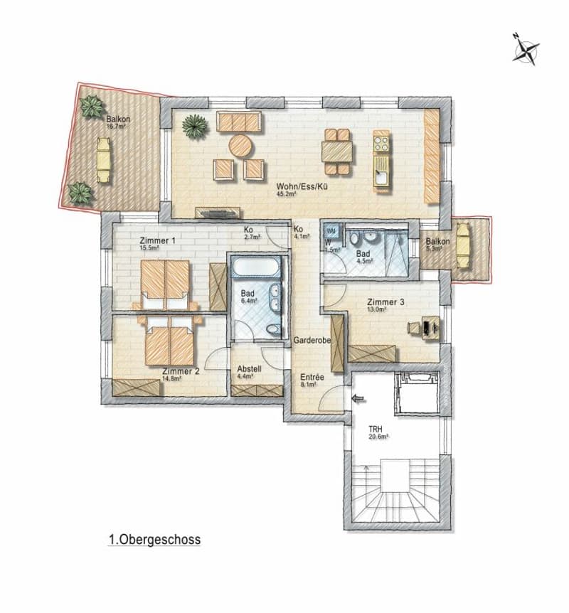 Grosszügig wohnen - attraktive 4.5-Zimmer-Neubauwohnung mit Balkon (7)