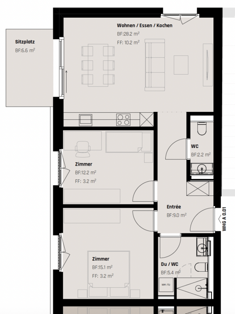 ERSTBEZUG per 01.11: Zentrale und hochwertige Neubauwohnung in St. Gallen (4)