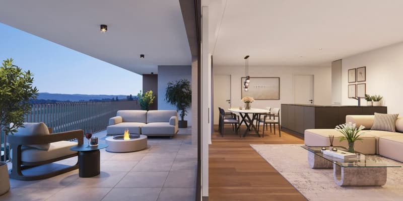 Neubau 2.5-Zi. Wohnung mit schöner Weitsicht und riesiger Terrasse (1)