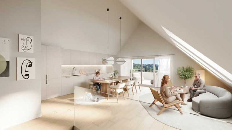 Incantevole appartamento di 3,5 locali in mansarda con balcone soleggiato (5)