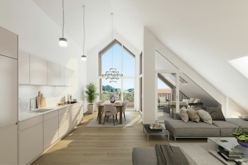 Appartement en mansarde avec panorama montagnard grandiose (3)