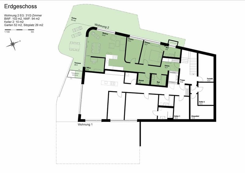 Sonnige 4.5 Zimmer-Gartenwohnung mit besonderem Flair (6)