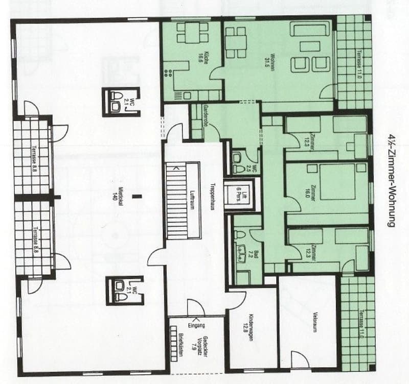 Grosszügige Familienwohnung in ruhiger Gegend (9)