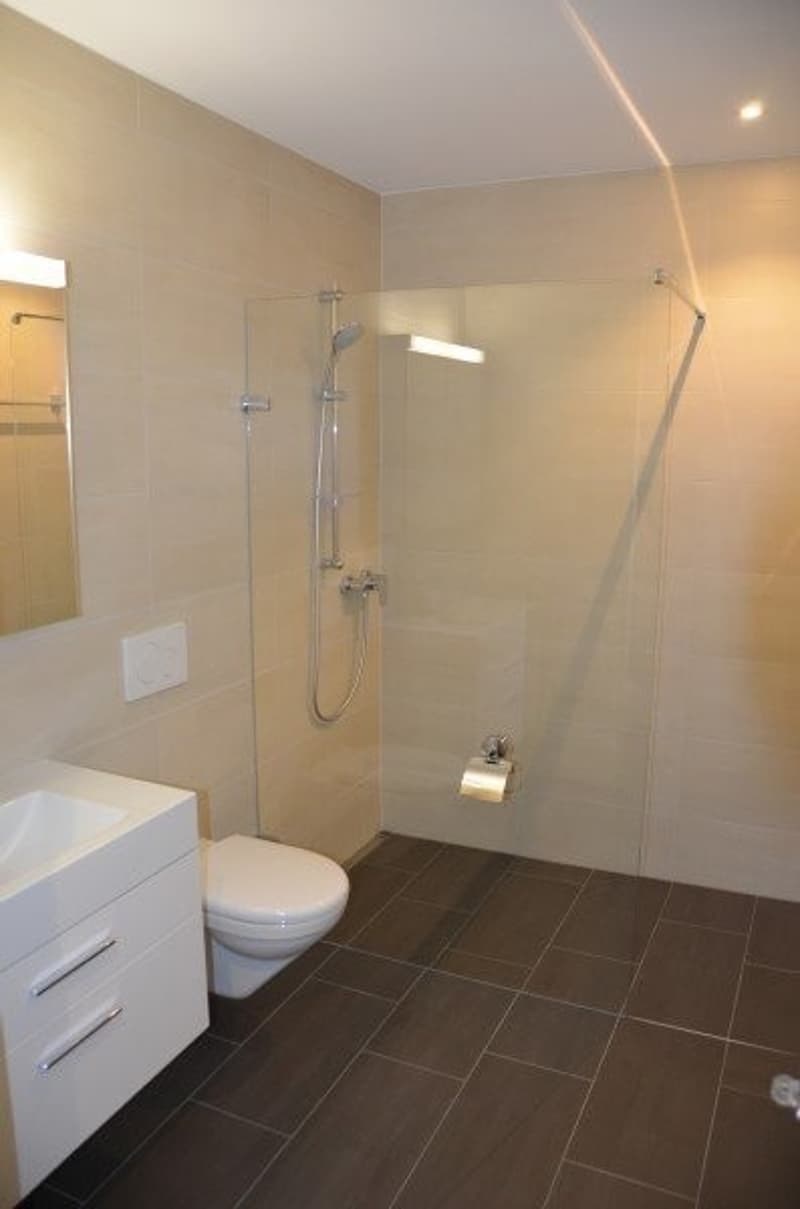 Dusche mit Wäscheturm