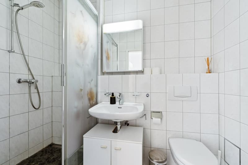 Badezimmer mit Dusche und WC
