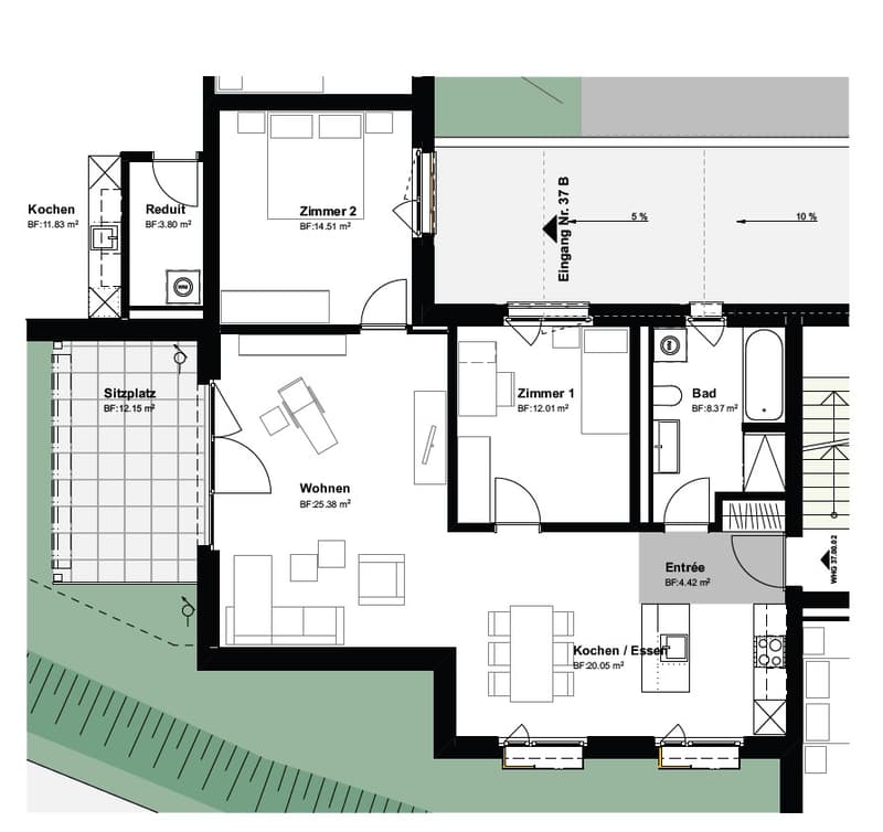 Moderne 3.5-Zimmer-Neubauwohnung mit Balkon in Studen (2)