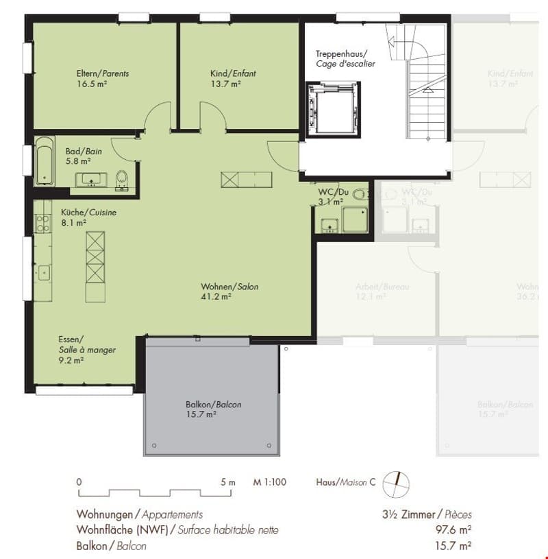 Grundriss der Wohnung