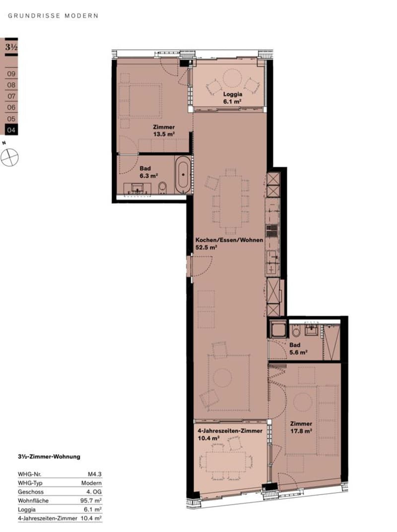 3½ ZI-WOHNUNG IN ZÜRICH - KREIS 4, MÖBLIERT, TEMPORÄR (10)
