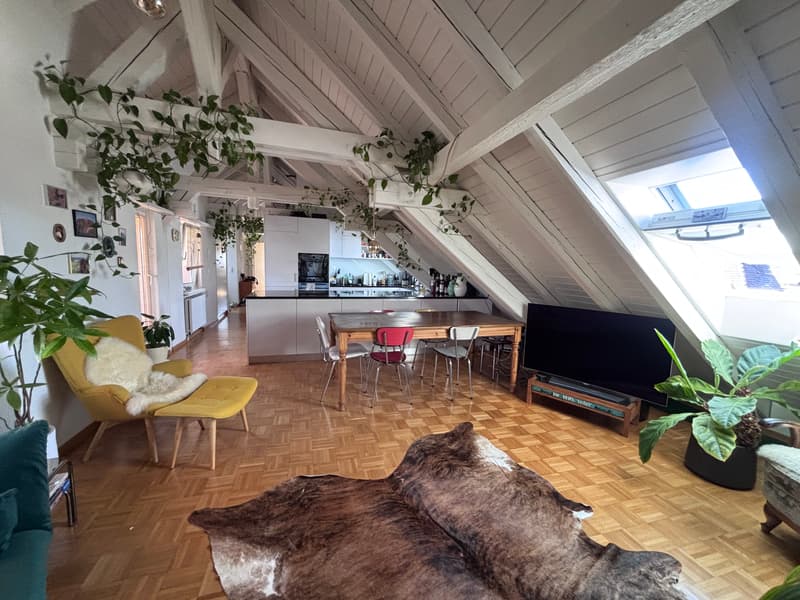 3½ ZIMMER-ATTIKAWOHNUNG IN ZÜRICH - KREIS 3 WIEDIKON, MÖBLIERT, TEMPOR (1)