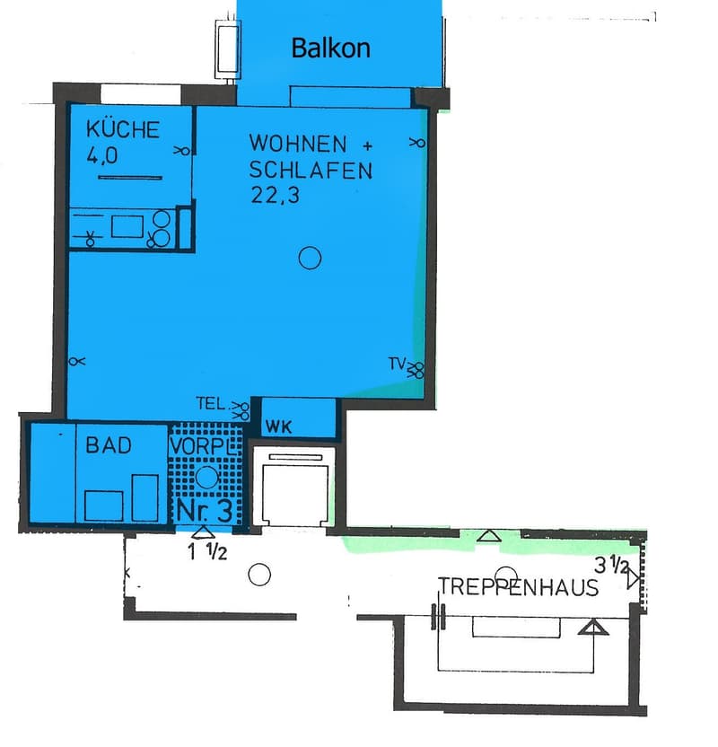 Traumhafte 1.5-Zimmerwohnung mit Balkon an zentraler Lage - kürzlich renoviert! (5)