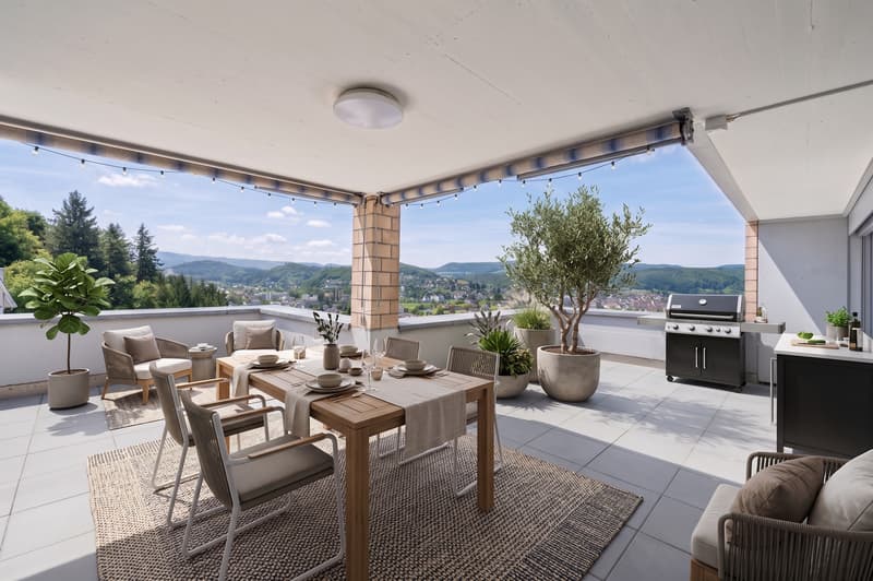 Sonnige Terrassenwohnung mit Panoramablick (2)