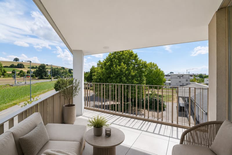 möblierter Balkon