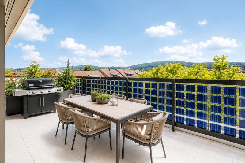 Terrasse Süd Attika 2 möbliert