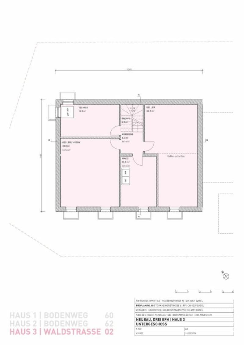 Untergeschoss, Haus 3