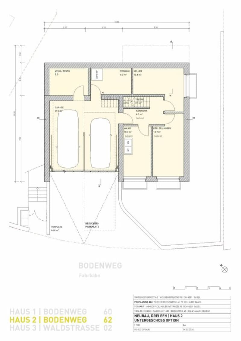 Untergeschoss Option, Haus 2