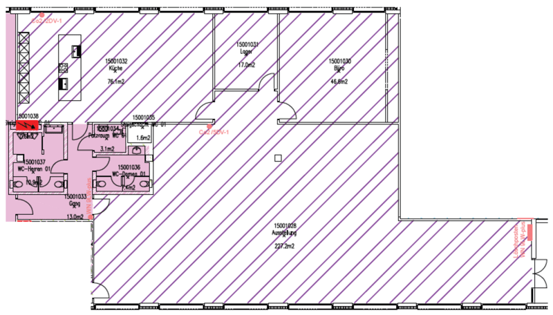 Espace de bureau représentatif avec deux petits bureaux et cuisine moderne (14)