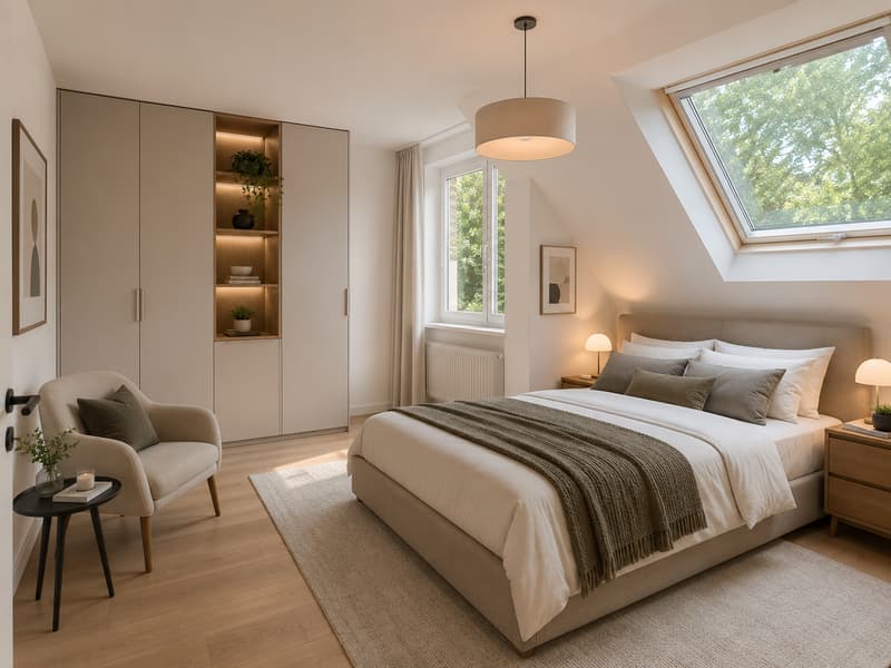 weiteres Zimmer im Obergeschoss nach der Renovation