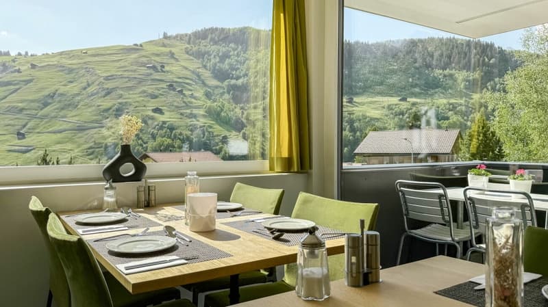 Restaurant des Hotels Vallatscha bei Disentis