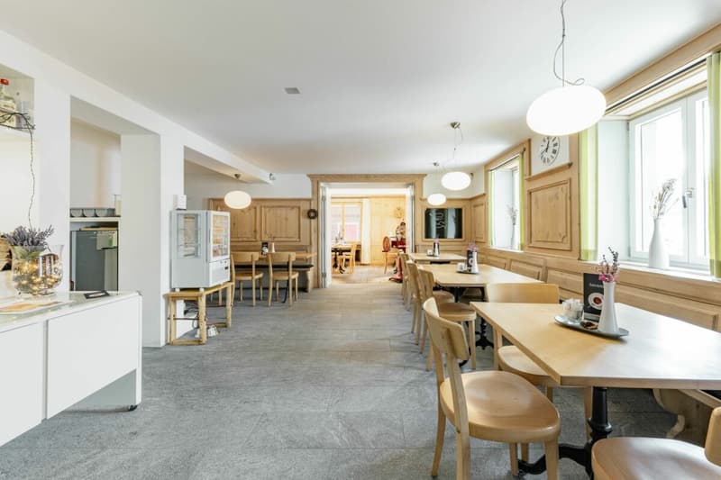 Restaurant des Hotels Vallatscha bei Disentis