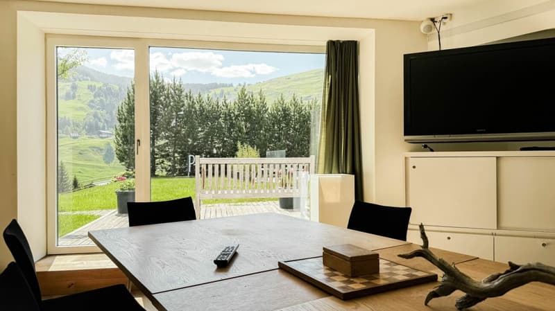 Gemeinschaftsraum des Hotels Vallatscha bei Disentis