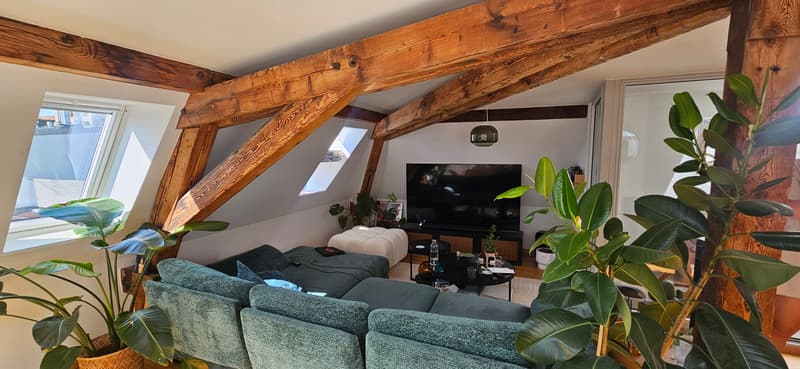APPARTEMENT MANSARDÉ 3½ PIÈCES À LAUSANNE - CENTRE-VILLE, MEUBLÉ, DURÉ (2)