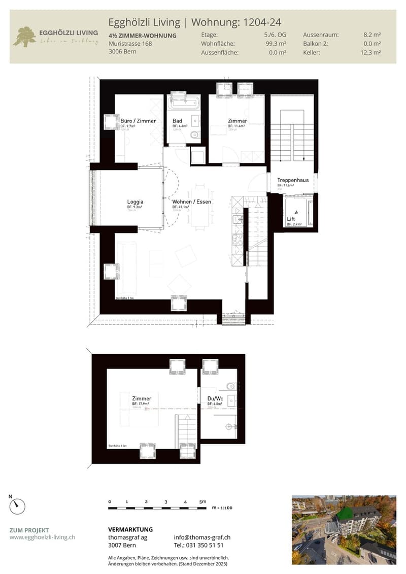Neue 4.5-Zi-Dachwohnung mit Loggia in 3006 Bern (3)