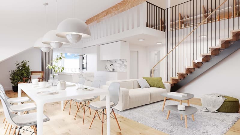 5.5- Zimmer Maisonette Wohnung mit Galerie und Süd - Dachterrasse (4)