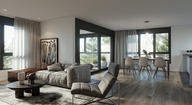 Wohnzimmer Etagenwohnung Visualisierung