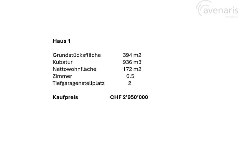 Eckdaten Haus 1