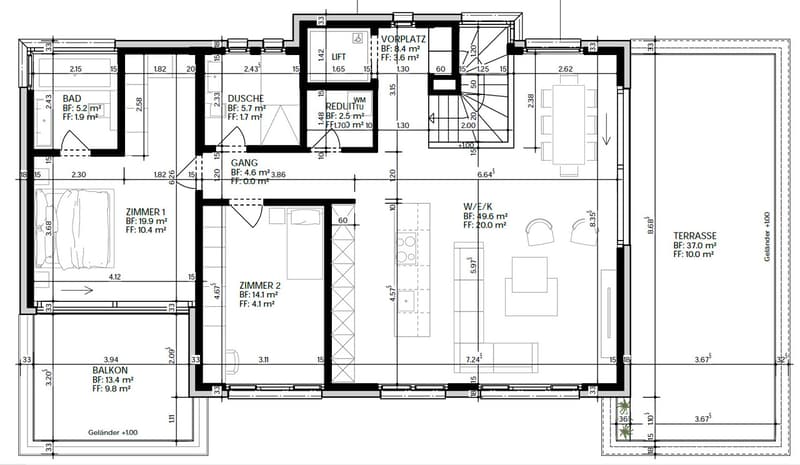 Grundriss Attika Wohnung 5