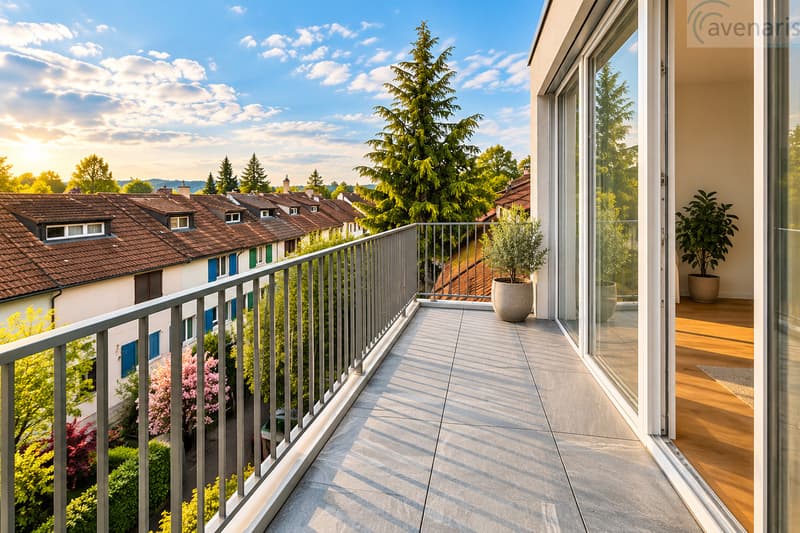 Balkon Zimmer 3 Dachgeschoss Visualisierung