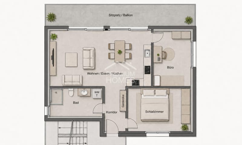 Erstbezug - 3½-Zimmer-Wohnung im 1. OG oder im 2. OG (2)