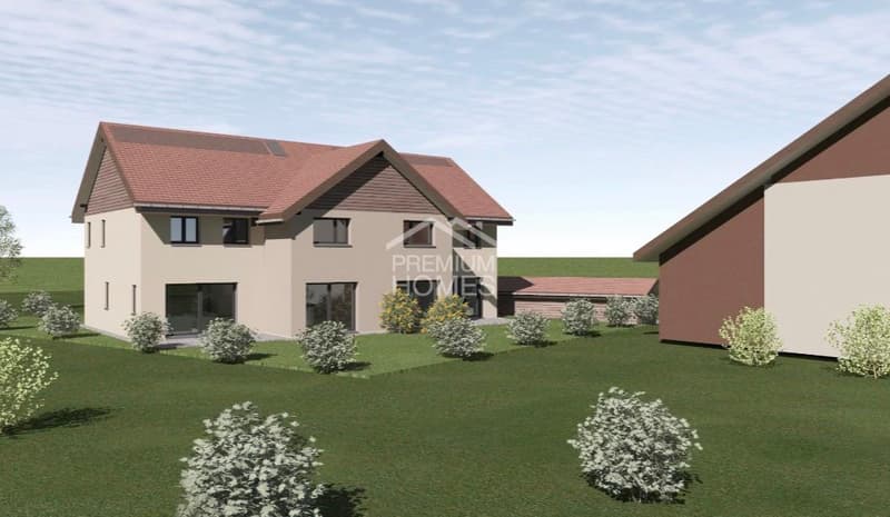 Terrain à bâtir à vendre à Chenens - Projet autorisé de 2 villas indiv (1)