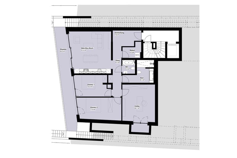 Erstvermietung - Exklusive 3.5 Zimmer-Geschosswohnung mit Hobbyraum - W5 (2)