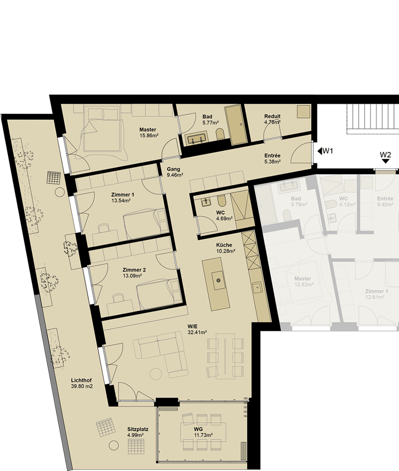 Exklusive Gartenwohnung mit hoher Energieeffizienz und unverbaubarer Aussicht. Neue Preise! - W1 (8)