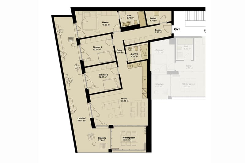 Exklusive Gartenwohnung mit hoher Energieeffizienz und unverbaubarer Aussicht. Neue Preise! - W1 (7)