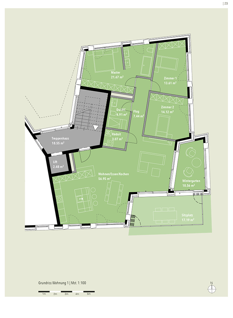 Exklusive Gartenwohnung mit unverbaubarer Aussicht. Neue Preise - A1 (5)