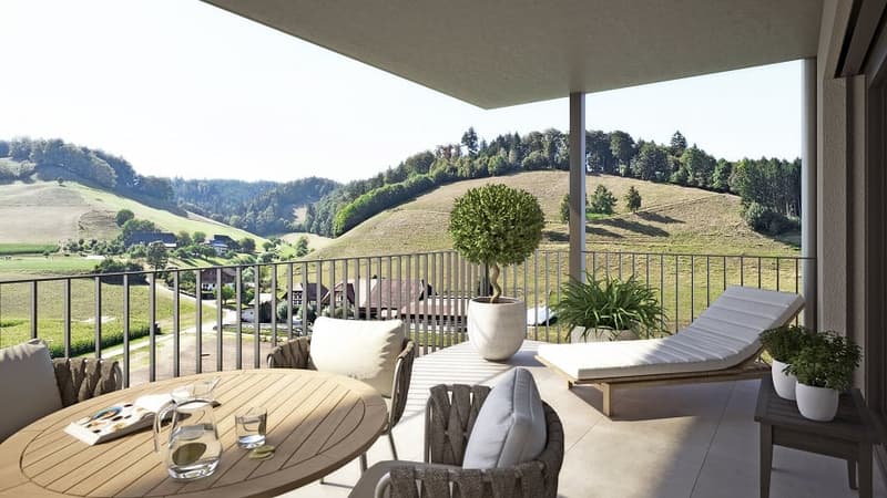 4.5-Zimmer-Dachwohnung mit Galerie, Balkon und Loggia im Rodacher (3)