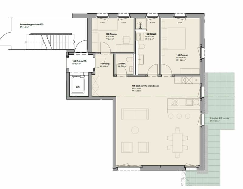 Modern 3.5-room apartment with garden share in Kümmertshausen - attractive rental property (8)