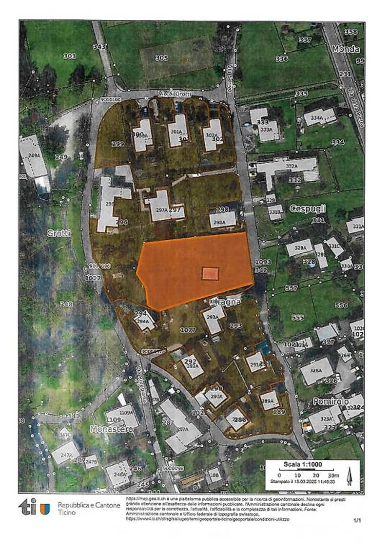 Property layout, indicating lot sizes, boundaries, and potential developments
