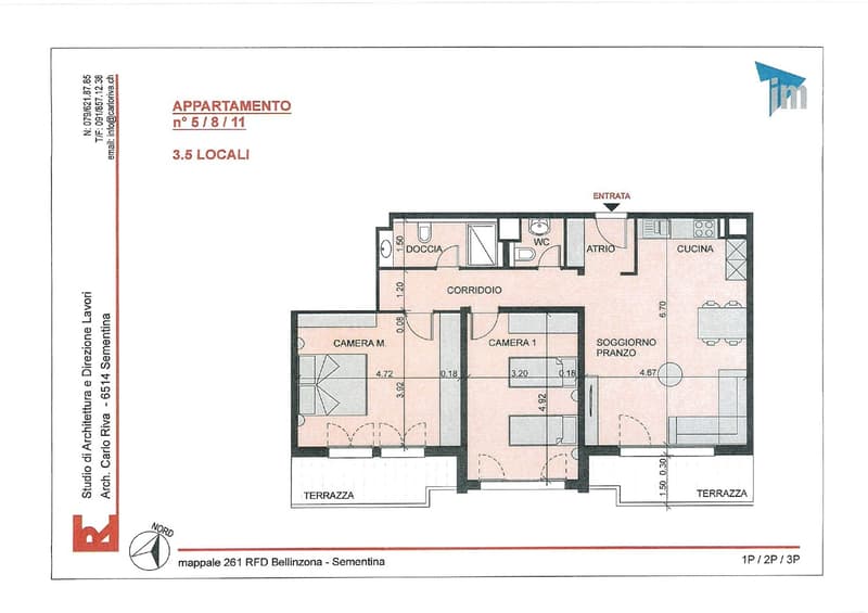 Luminoso appartamento di 3.5 locali con terrazza a Sementina (14)