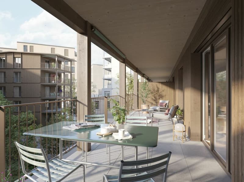 Aeschbachquartier Aarau - Hofhaus: Grosszügige 2.5 Zimmerwohnung mit Terrasse (5)