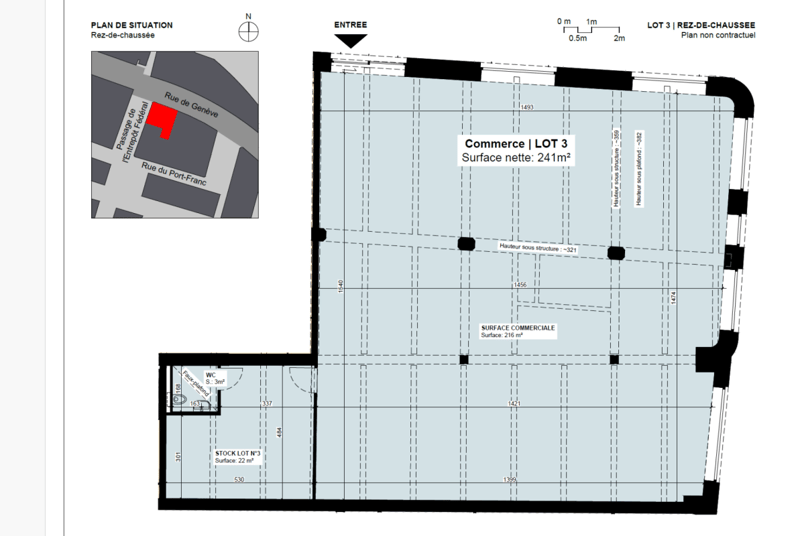 plan de la surface