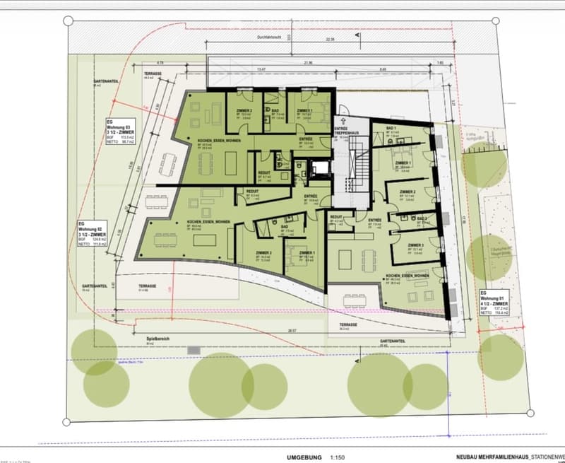 Entrance, living room, kitchen, 2 bedrooms, 2 bathrooms, terrace, storage