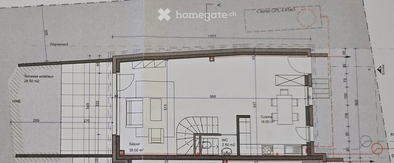 Living room, kitchen, 2 bedrooms, 2 bathrooms, balcony, terrace