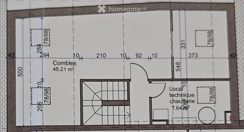 Living room, kitchen, 2 bedrooms, 2 bathrooms, balcony, technical room, boiler room
