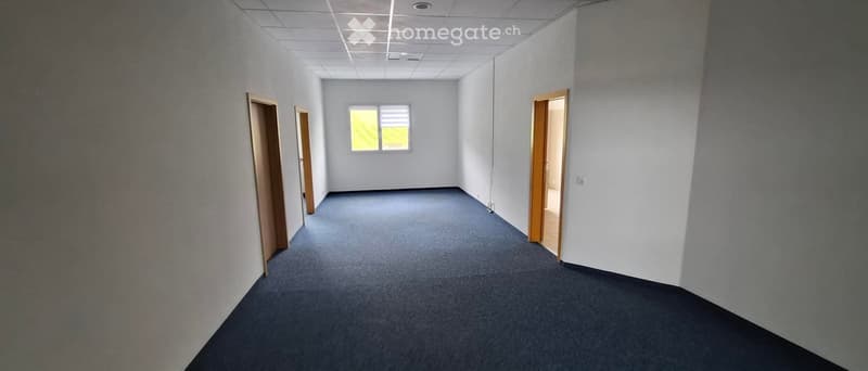 Empty room with bare walls, carpeted floor, and a single window with blinds. No furniture or equipment present.