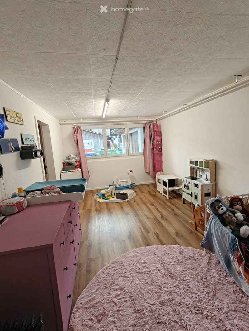 {"type": "Furnished Room", "objects": ["bed", "toy stove", "toy refrigerator", "toy microwave", "toy sink", "toy chair", "toy table", "toy rocking horse", "toy house", "toy car", "toy cat", "toy monkey", "toy dog", "toy bear", "toy elephant", "toy giraffe